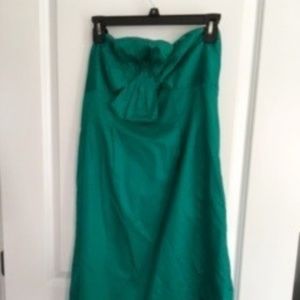 J. Crew Green Strapless dress